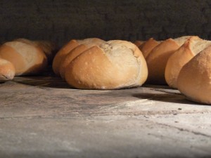 Pans rodons dins al forn